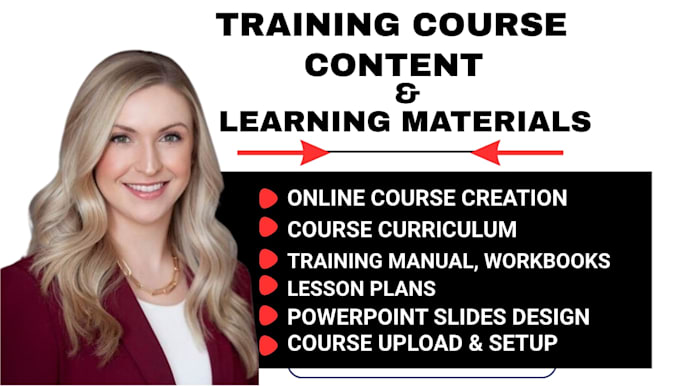 develop professional training course content and learning materials