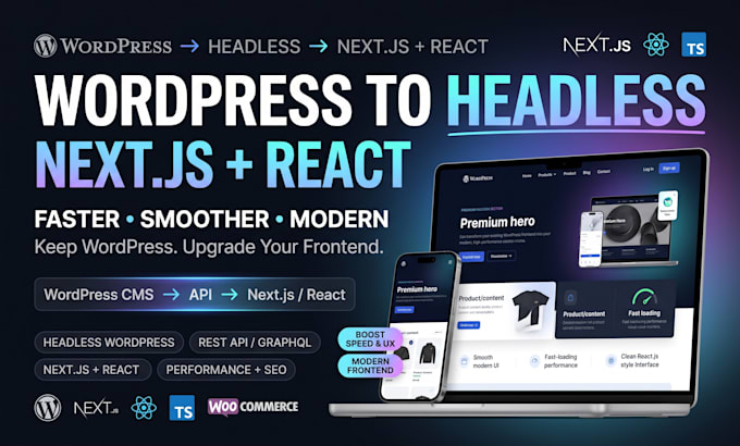 migrate wordpress to a fast react nextjs frontend