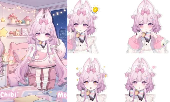design, rig live 2d vtuber model 2d vtuber model vtuber model for vtube studio