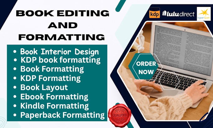 do KDP book formatting, ebook, kindle paperback formatting, book interior design