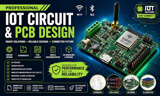 l design iot circuit and pcb