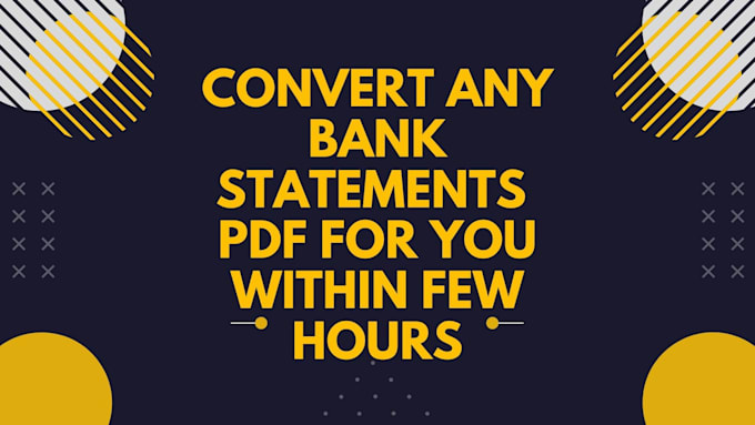 convert bank statements pdf to csv, excel within one hour