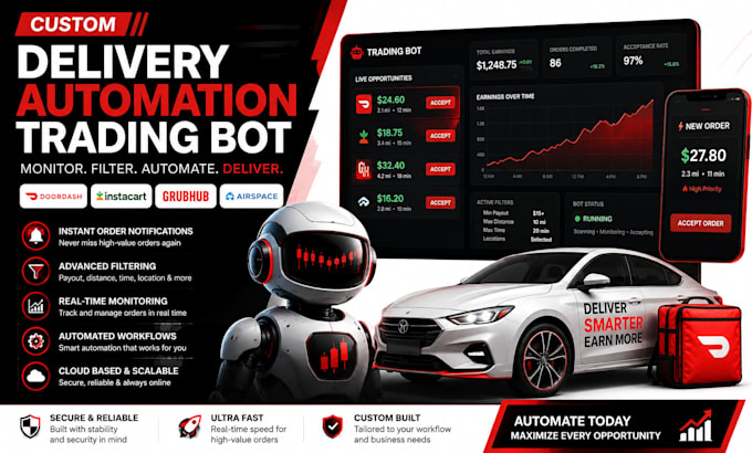 build order grabber bot, doordash bot, airspace bot, instacart bot, grabhub bot