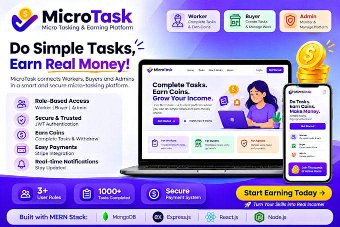 create a micro job marketplace website