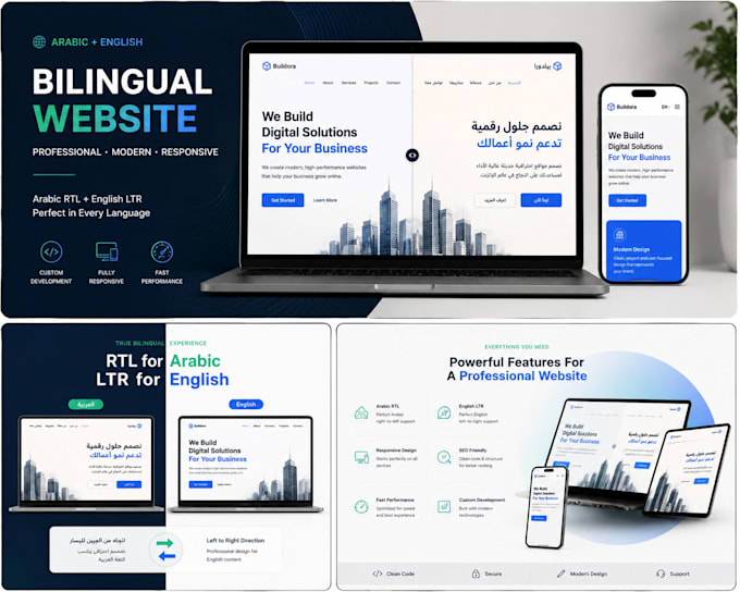 design and develop a professional arabic english bilingual website