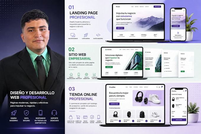 desarrollare sitios web profesionales modernos y responsivos