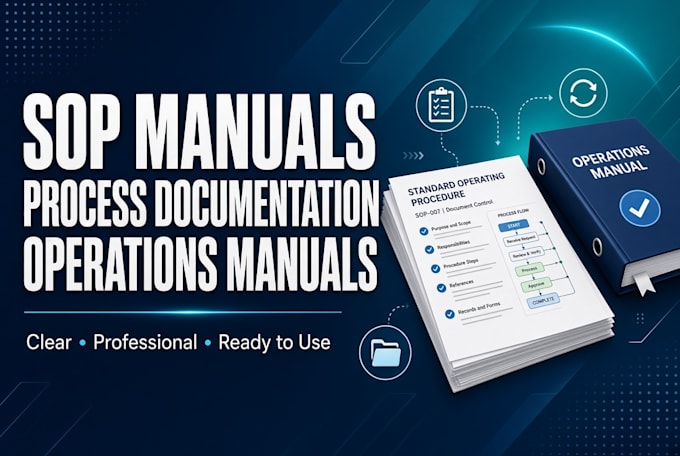 create sop manual, process documentation, operations manual, workflow procedures