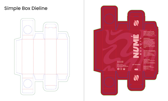 design product packaging box with dieline and mockup