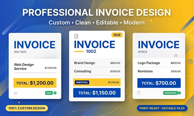 design professional modern invoice template
