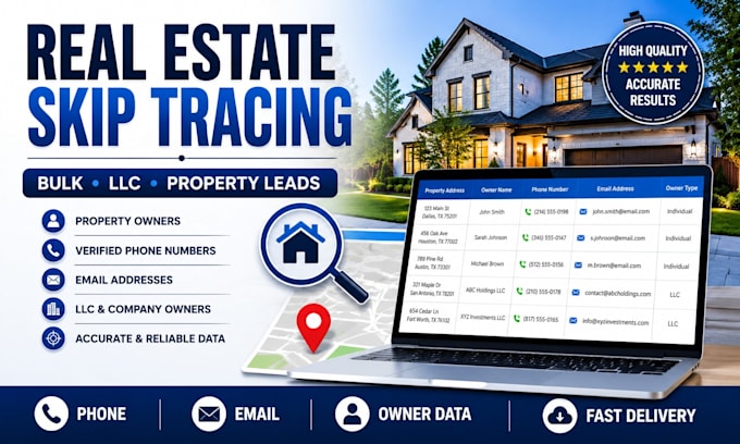 do real estate bulk skip tracing and llc skip tracing for leads