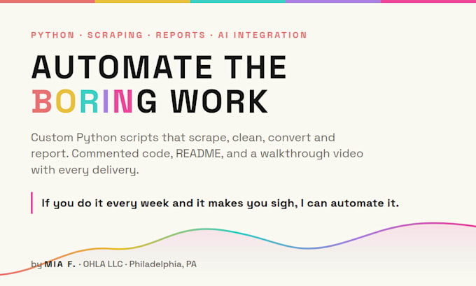 write a python script to automate your boring work