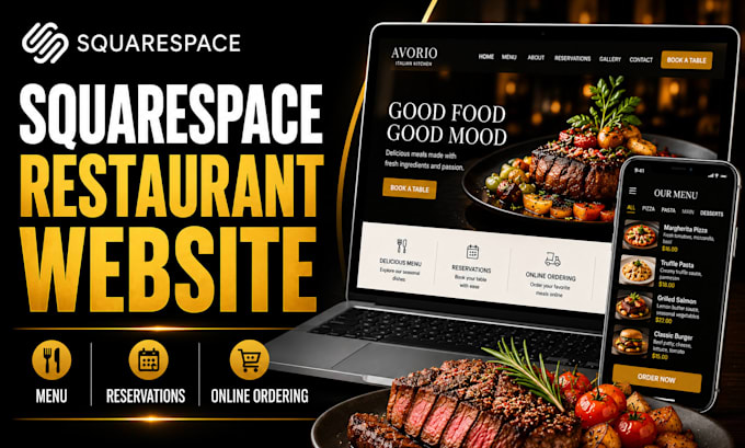 design a squarespace restaurant website with reservations and ordering