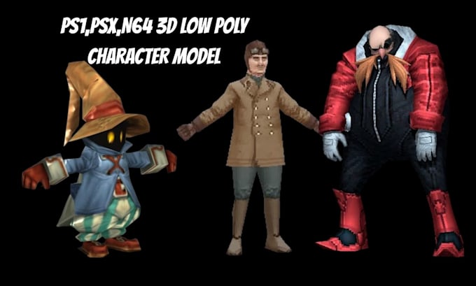design rig animate low poly 3d model retro ps1 psx n64 3d low poly character
