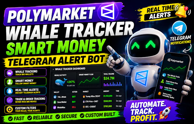 do polymarket whale tracker wallet telegram alert trading bot tool tradingview