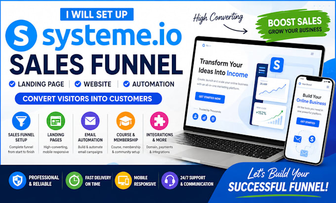set up systeme io sales funnel landing page systeme io website systeme io expert