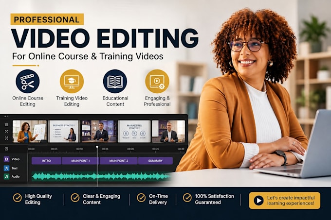 do video editing for online course training video educational course content