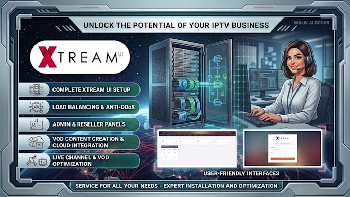 setup, configure, and optimize xtream UI panel, iptv server, and vod