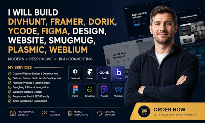 build divhunt framer dorik ycode figma design website smugmug plasmic weblium