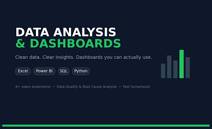 clean, analyze, and visualize your data in excel, power bi, or sql