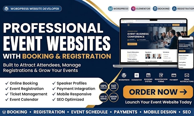 build a professional event website with booking and registration