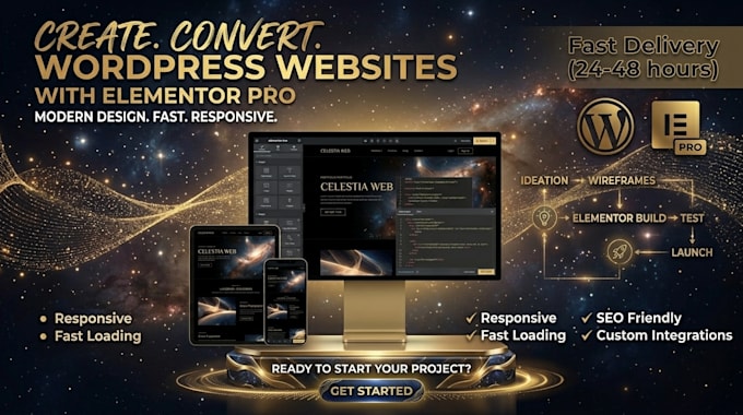 design and develop a professional wordpress website with elementor