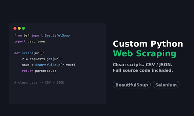 create a custom web scraping script in python