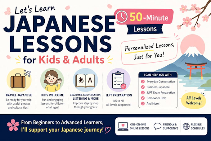 give you personalized japanese lesson