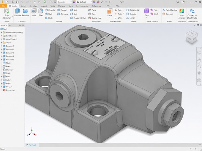 develop core and cavity mold toolings and 3d mechanical cad in autodesk inventor