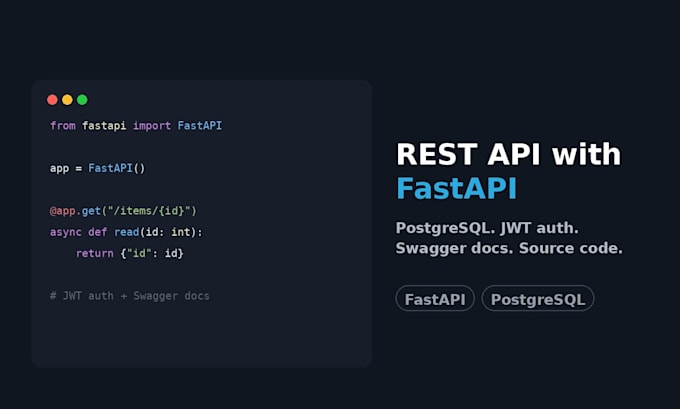 develop a rest API with fastapi and postgresql