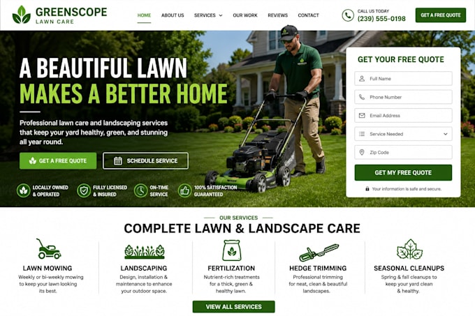 build squarespace lawncare website lawn mowing website squarespace landscaping