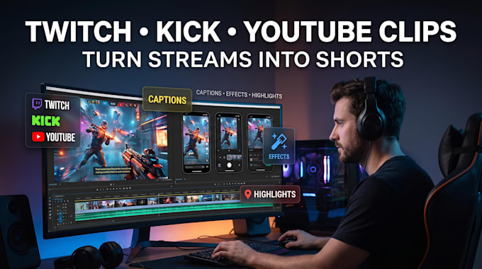 edit twitch, kick and youtube clips