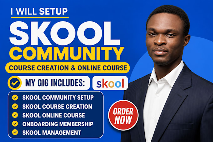 setup skool community, skool course creation and create skool online course