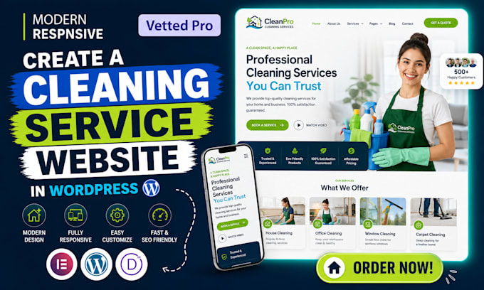 create a cleaning service wordpress website