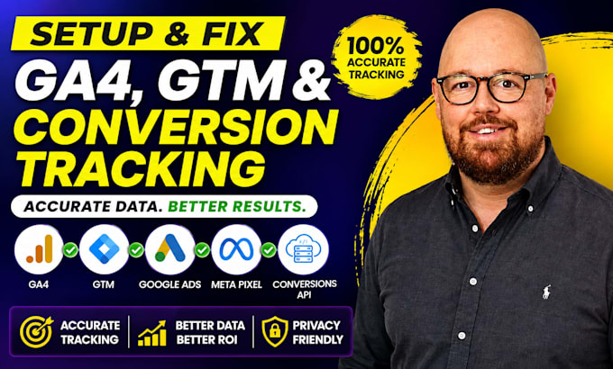 setup, fix google analytics4, ads conversion tracking, ga4, gtm, tag manager