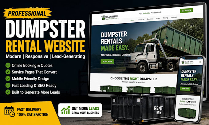 design a professional dumpster rental website