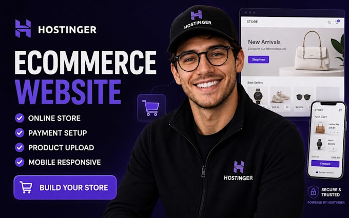 build hostinger ecommerce website online store and payment setup