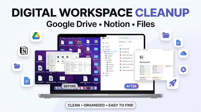 organize your google drive, notion and digital files