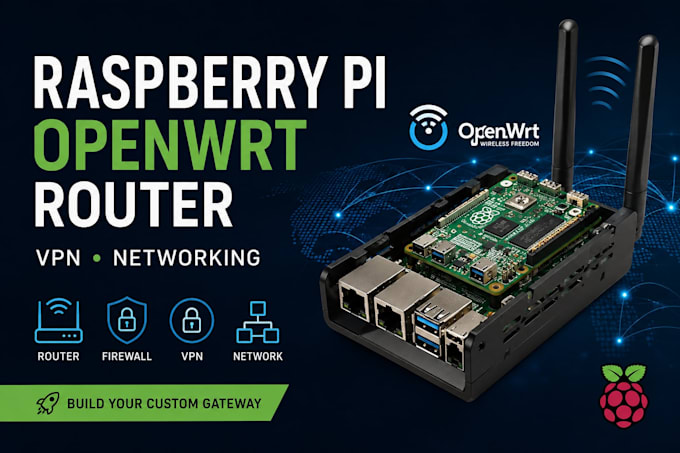 configure raspberry pi openwrt router, VPN and embedded networking