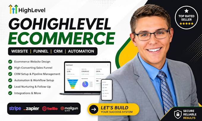 build your gohighlevel ecommerce funnel, CRM and automation