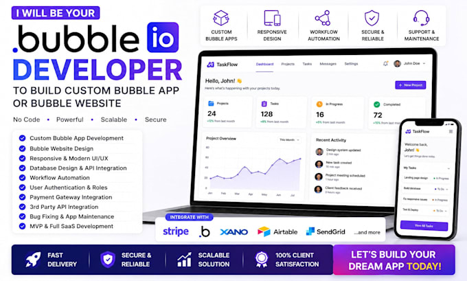be your bubble io developer to build a custom bubble app or bubble website