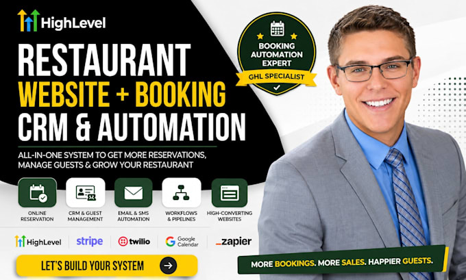 do gohighlevel restaurant website ghl booking crm reservation automation