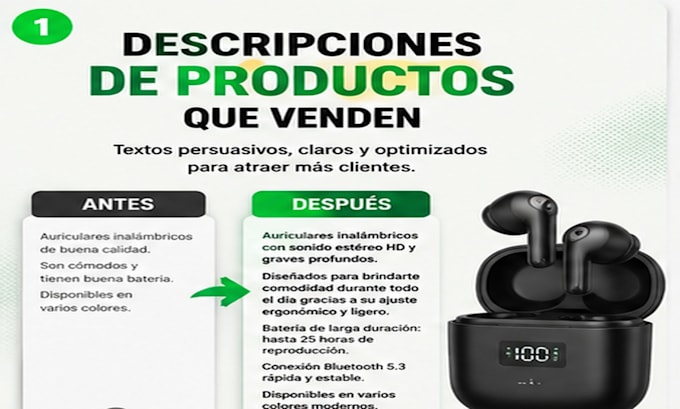 write SEO product descriptions in spanish