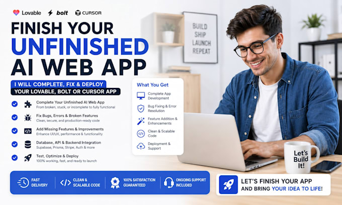 finish your unfinished lovable, bolt or cursor ai web app