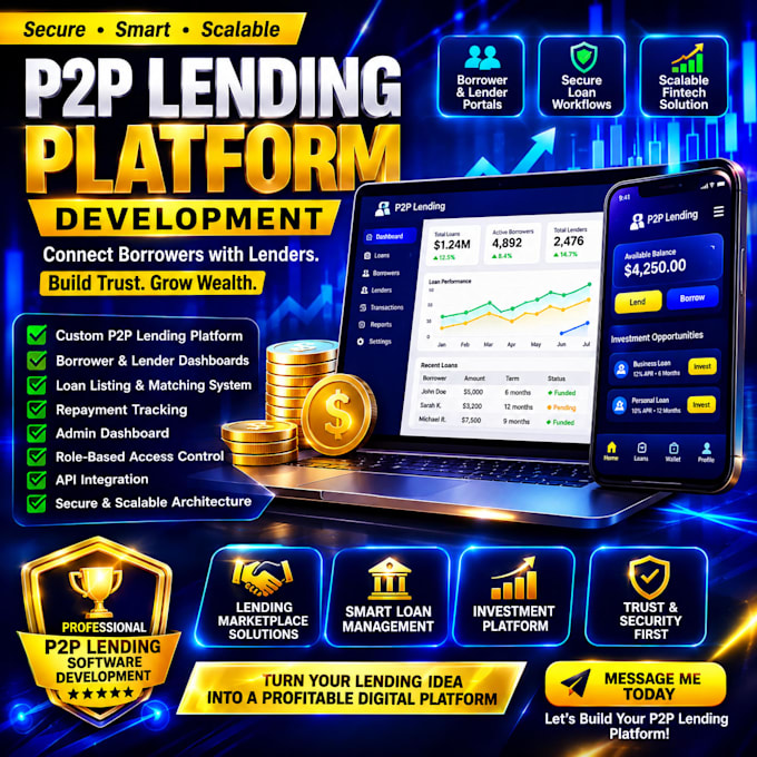 build custom p2p lending platform with admin dashboard