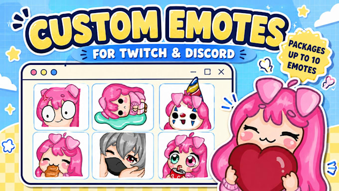 draw custom chibi emotes for twitch and discord