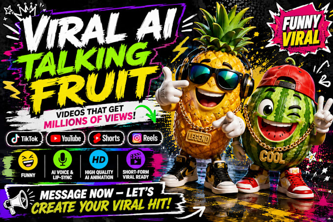 create viral ai talking fruit videos ai talking food, ai funny object ai videos