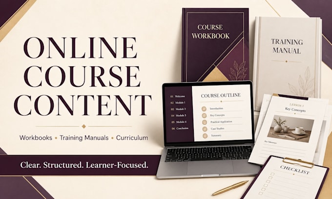 create online course content workbooks and training manuals