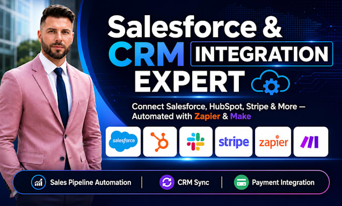 integrate salesforce hubspot slack quickbooks xero stripe zapier make automation