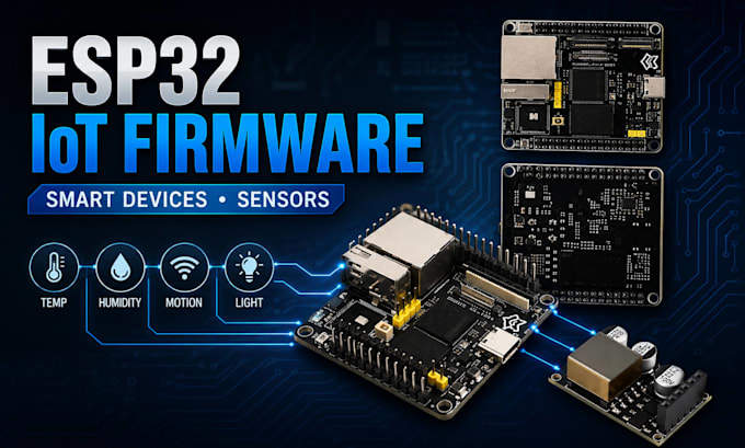 develop esp32 arduino iot firmware for smart devices with sensor integration