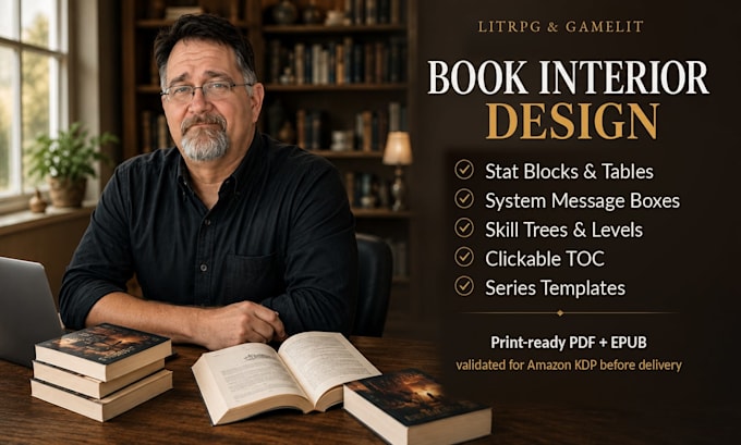 format your litrpg novel interior with stat blocks and system tables